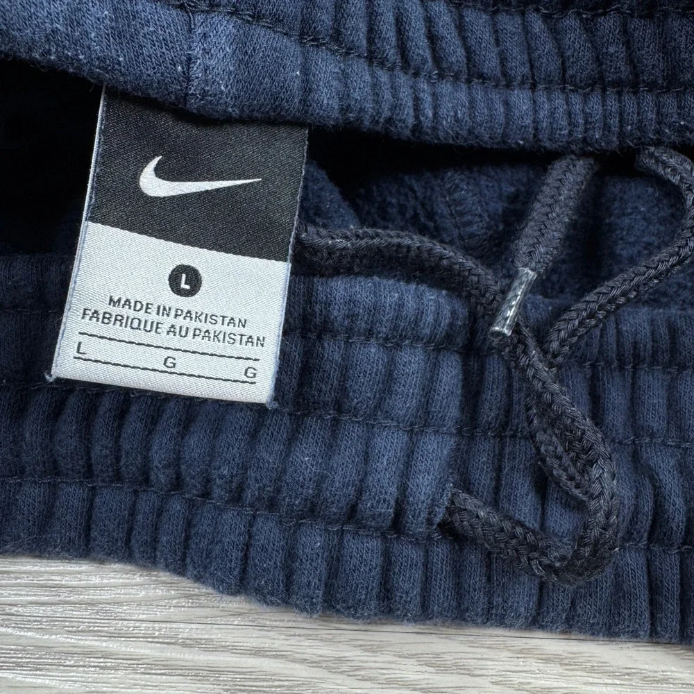 Nike Mens Sweatpants Cargo Fleece Navy Blue Large Swoosh Logo Relaxed Fit Sporty